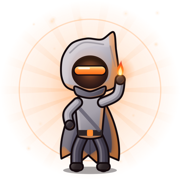 Ash Runner, a hooded runner in an ash-grey cloak